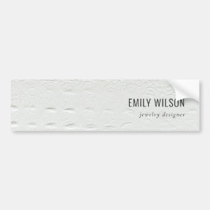 Elegant Classy Simple Ivory White Leather Struktur Bildekal