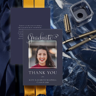 Elegant Classy Student Photo Blue Tack Kort