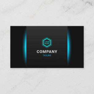 Elegant Classy Turquoise och Black Modern Futurism Visitkort