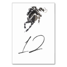 Elegant Classy Watercolor Horse Equestrian Bröllop Bordsnummer