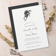 Elegant Classy Watercolor Horse Equestrian Bröllop