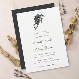 Elegant Classy Watercolor Horse Equestrian Bröllop Inbjudningar
