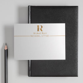 Elegant Classy White & Guld Personlig Monogram Anteckningskort