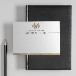 Elegant Classy White & Guld Personlig Monogram Anteckningskort