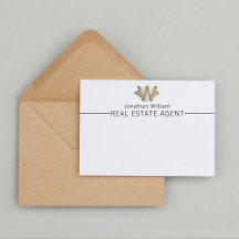 Elegant Classy White & Guld Personlig Monogram