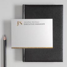 Elegant Classy White & Guld Personlig Monogram