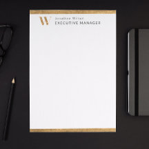 Elegant Classy White & Guld Personlig Monogram