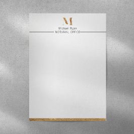 Elegant Classy White & Guld Personlig Monogram Brevhuvud