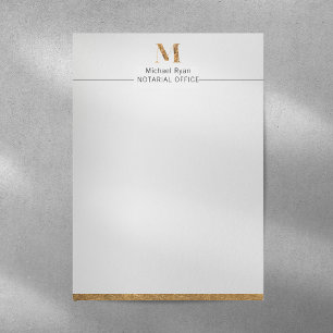 Elegant Classy White & Guld Personlig Monogram Brevhuvud