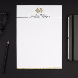 Elegant Classy White & Guld Personlig Monogram Brevhuvud
