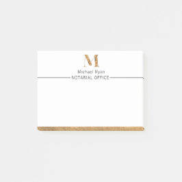 Elegant Classy White & Guld Personlig Monogram Post-it Block