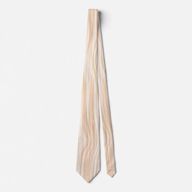 Elegant Classy White Nedfläckad Pastel Wood Mönste Slips (Framsida)
