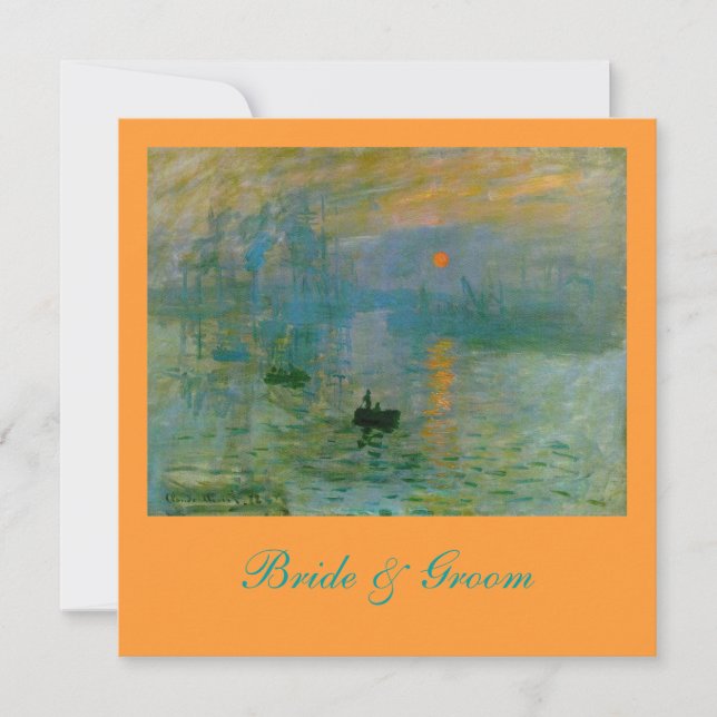 Elegant Claude Monet bröllopsinbjudningar Inbjudningar (Framsida)