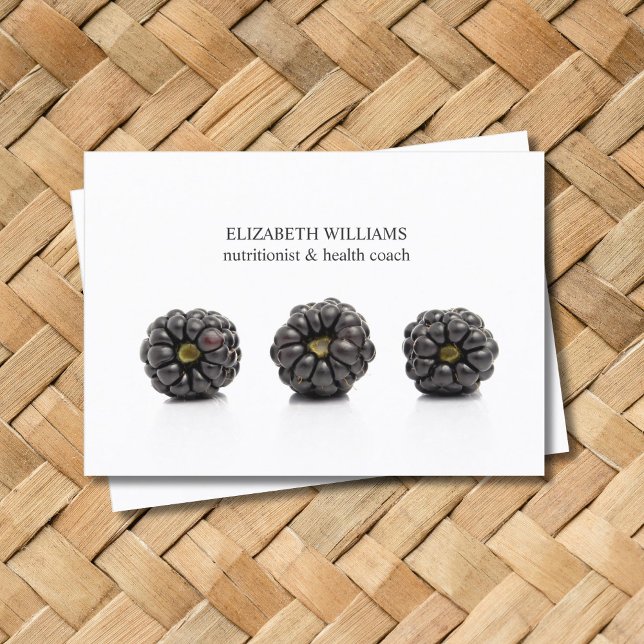 Elegant Clean Blackberry Nutritionist Health Coach Visitkort (Skapare uppladdad)