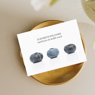 Elegant Clean Blueberry Nutritionist Health Coach Visitkort