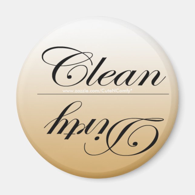 Elegant Clean/Dirty Dishwasher Magnets Magnet (Framsidan)