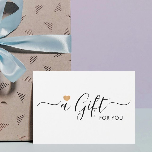 Elegant Clean Faux Guld Heart Gift Certificate Visitkort (Skapare uppladdad)
