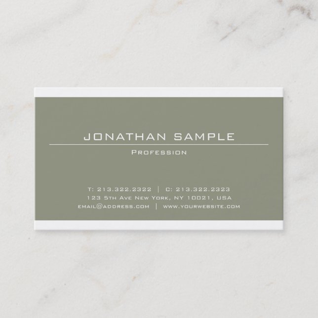 Elegant Clean Modern Plain Professionell Luxury Visitkort (Framsida)