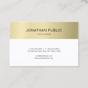 Elegant Clean Plain Guld - se lyxmodern design Visitkort
