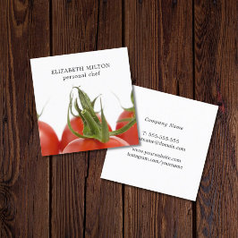 Elegant Clean Tomato Photo Personal Chef Fyrkantigt Visitkort
