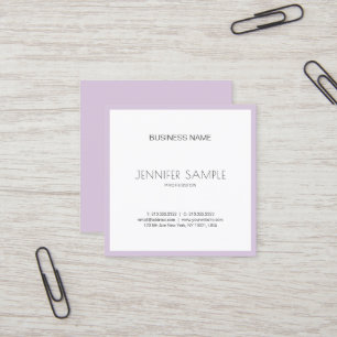 Elegant Clean Trendig Violet Lila Luxury Plain Fyrkantigt Visitkort