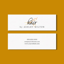 Elegant Clean White Faux Guld Sissors Hairstylist Mini Visitkort