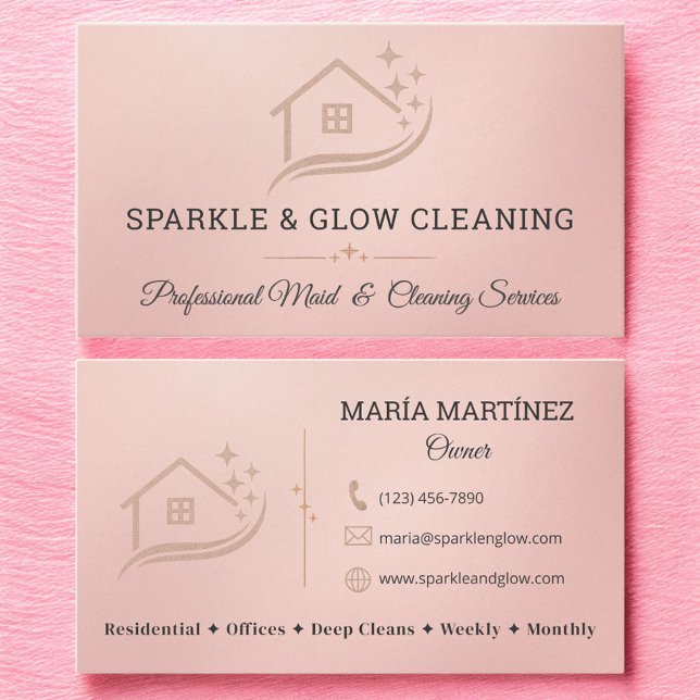 Elegant Cleaning Services Städhjälp & Husstädning Visitkort (Skapare uppladdad)