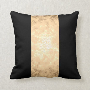 elegant clear faux guld och black rand kudde