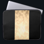 elegant clear faux guld och black rand laptop sleeve<br><div class="desc">Minimalistisk,  modern och snyggt utformning som representerar faux guld rand i svart bakgrund.</div>