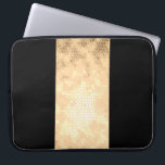 elegant clear faux guld och black rand laptop sleeve<br><div class="desc">Minimalistisk,  modern och snyggt utformning som representerar faux guld rand i svart bakgrund.</div>
