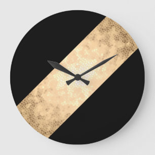 elegant clear faux guld och black rand stor klocka