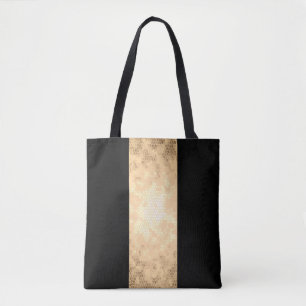 elegant clear faux guld och black rand tygkasse
