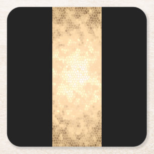 elegant clear faux guld och black rand underlägg papper kvadrat