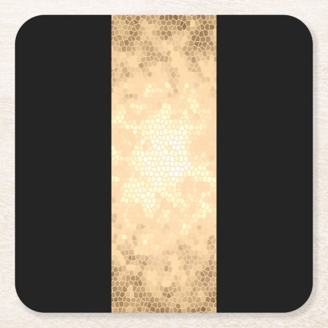 elegant clear faux guld och black rand underlägg papper kvadrat (Framsidan)