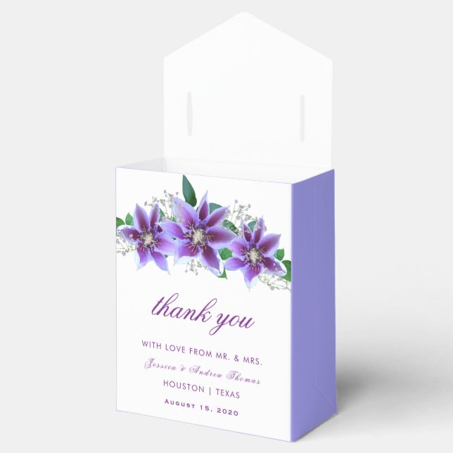 Elegant Clematis Bröllop Presentaskar (Öppnad)