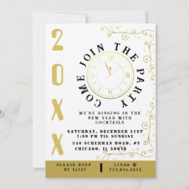 Elegant Clock Nyårsafton Party Inbjudningar