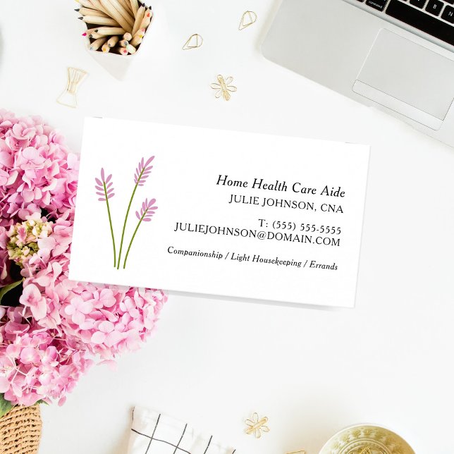 Elegant CNA Rosa Blommigt   Visitkort (CNA business Card. Elegant Pink Floral.)