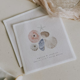 Elegant Coastal Beach Wedding Cocktail Napkins Pappersservett