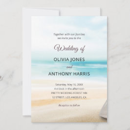 Elegant Coastal Beach Wedding Inbjudningar