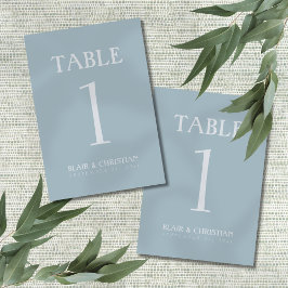 Elegant Coastal Blue Modern Wedding Bordsnummer