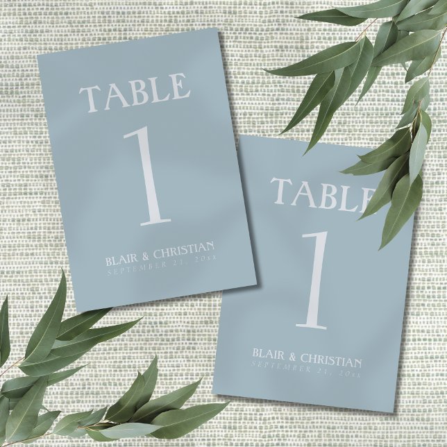 Elegant Coastal Blue Modern Wedding Bordsnummer (Guide guests to their seats of your coastal wedding day with this Elegant Coastal Blue Table Number!)