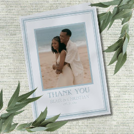 Elegant Coastal Blue Modern Wedding Photo Tack Kort