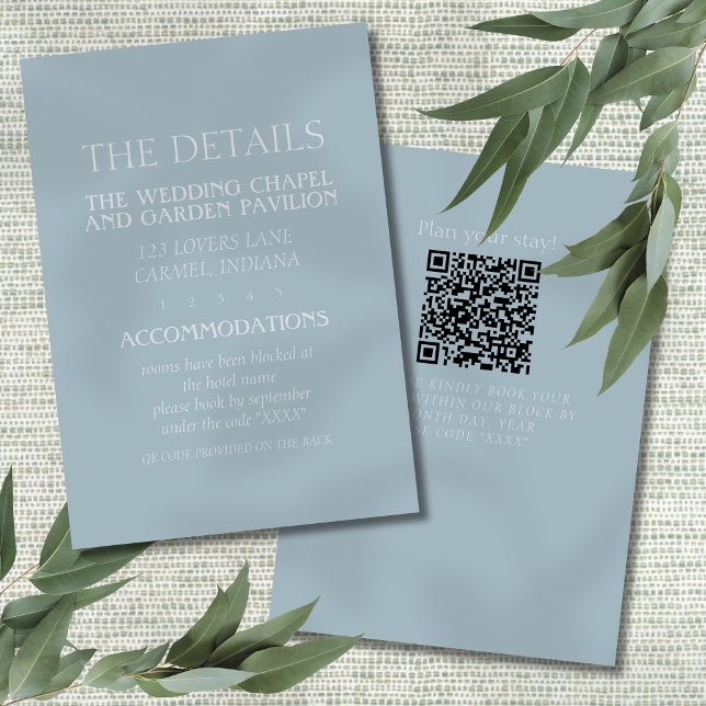 Elegant Coastal Blue Modern Wedding Tilläggskort (Invite guests to your coastal wedding day with this Coastal Blue Modern Wedding Enclosure Card! )
