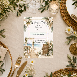 Elegant Coastal Boho Romantisk Bröllop OSA Kort