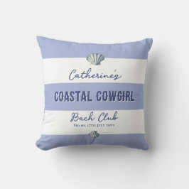 Elegant Coastal Cowgirl Soft Blue White Rand Kudde
