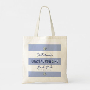 Elegant Coastal Cowgirl Soft Blue White Rand Tygkasse
