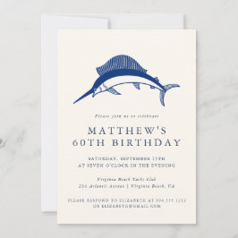 Elegant Coastal Fisherman Adult Birthday Party  Inbjudningar