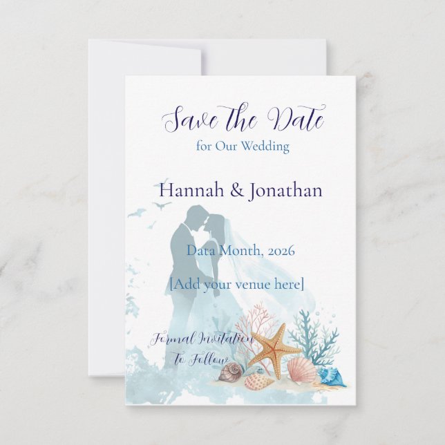 Elegant Coastal Romance Wedding  Spara Datumet (Framsida)