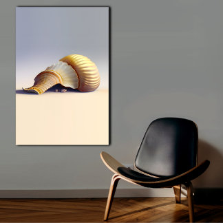 Elegant Coastal Wall Art Nautilus Snäcka Canvastryck