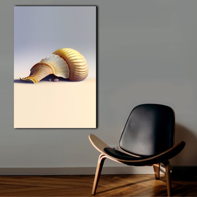 Elegant Coastal Wall Art Nautilus Snäcka Canvastryck (Skapare uppladdad)